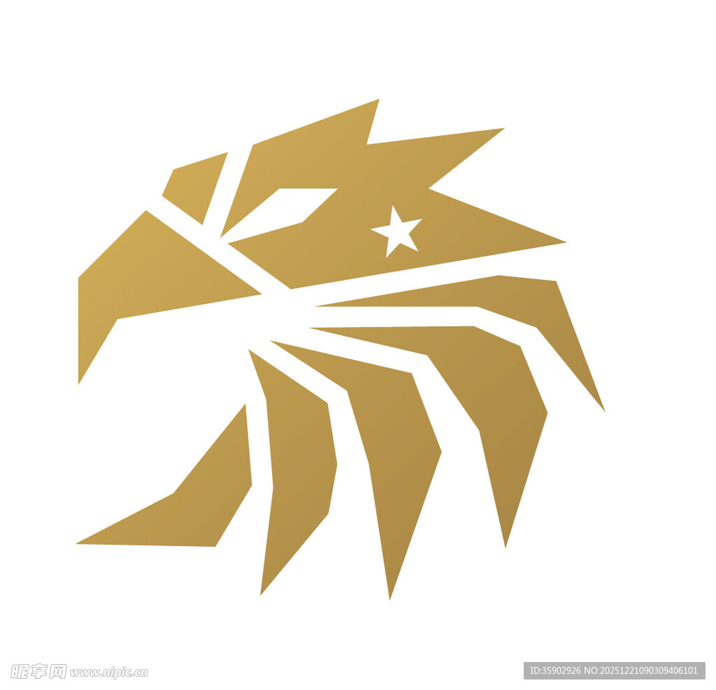 金色鹰头标志设计
