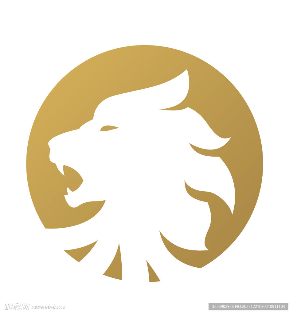 金色狮子头标志设计