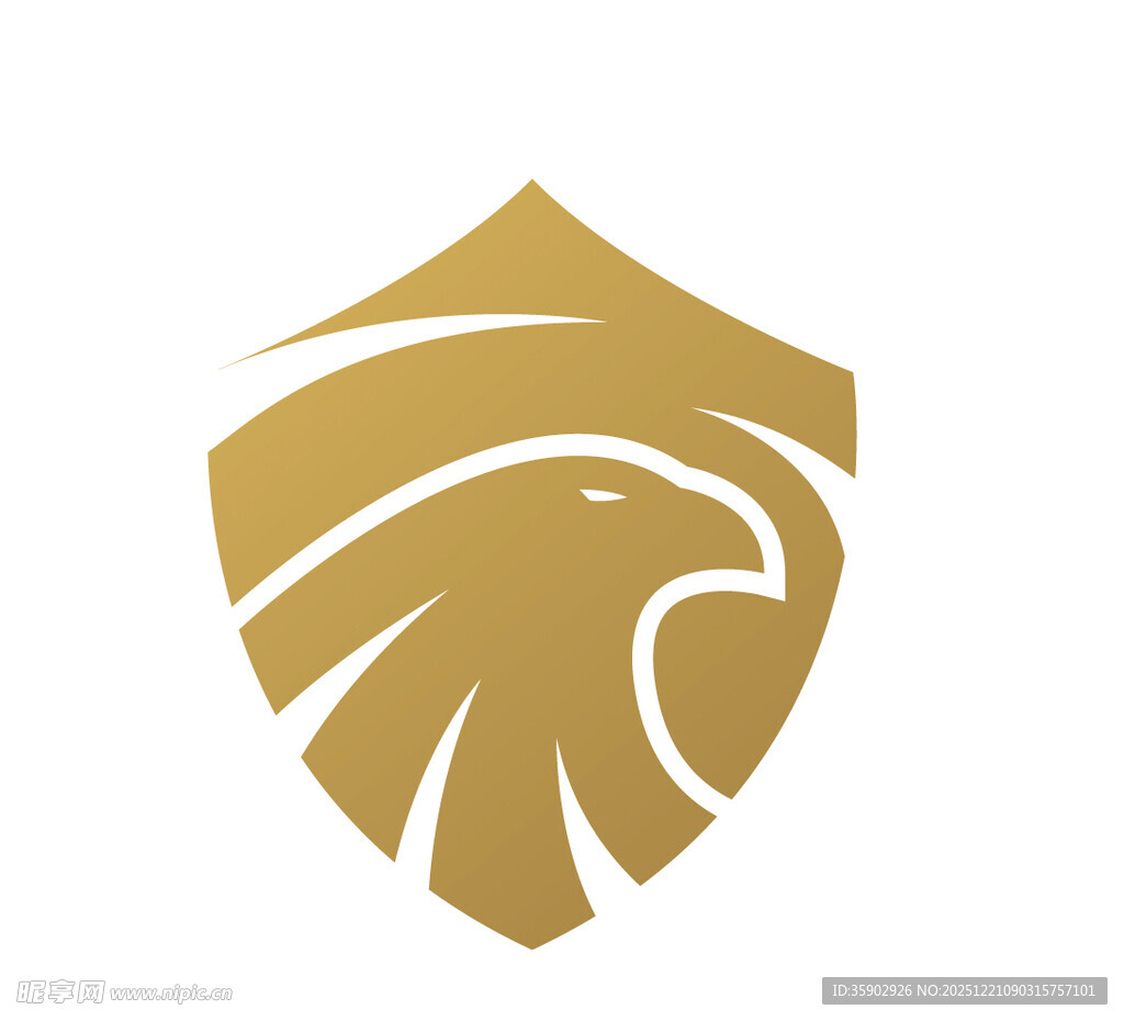 金色鹰盾标志设计