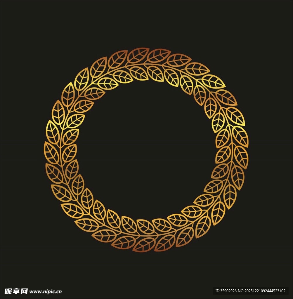 金色环形花纹装饰图案