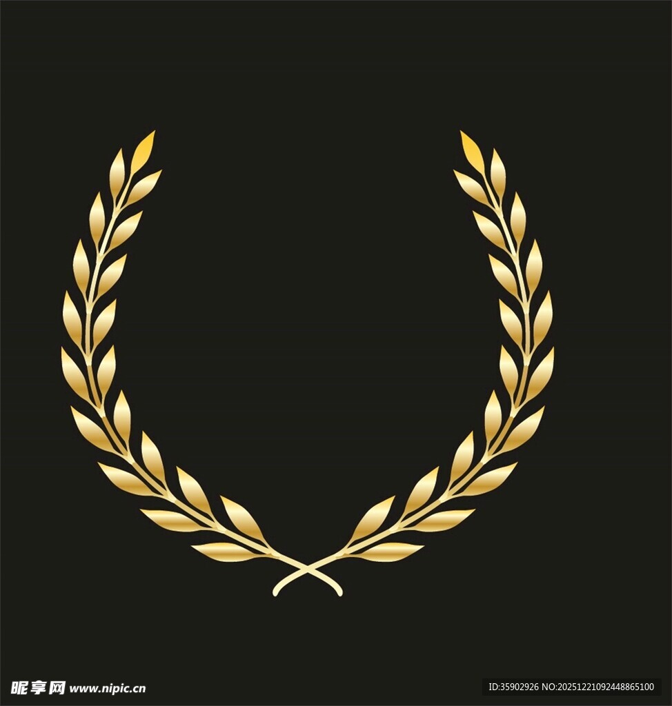 金色月桂叶花环