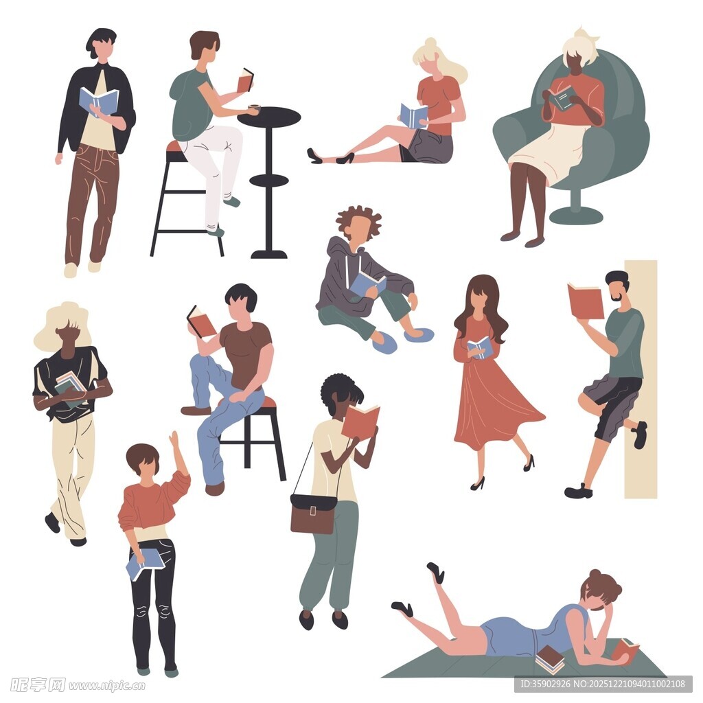 多样休闲场景中的人物活动