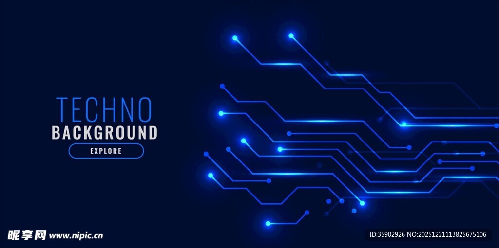 科技感蓝色电路板背景