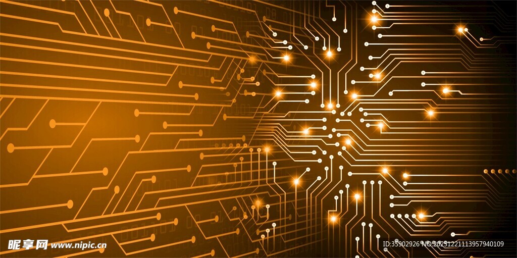 科技感电路板发光特效