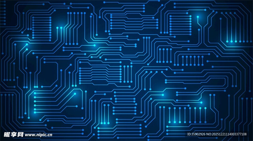 科技感蓝色电路板背景