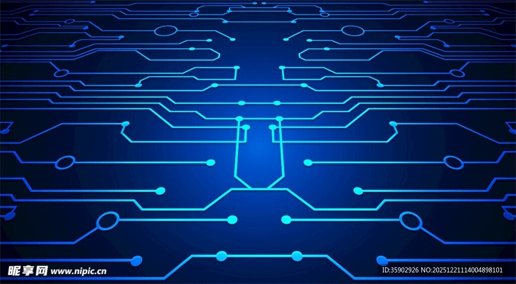 科技感蓝色电路板背景