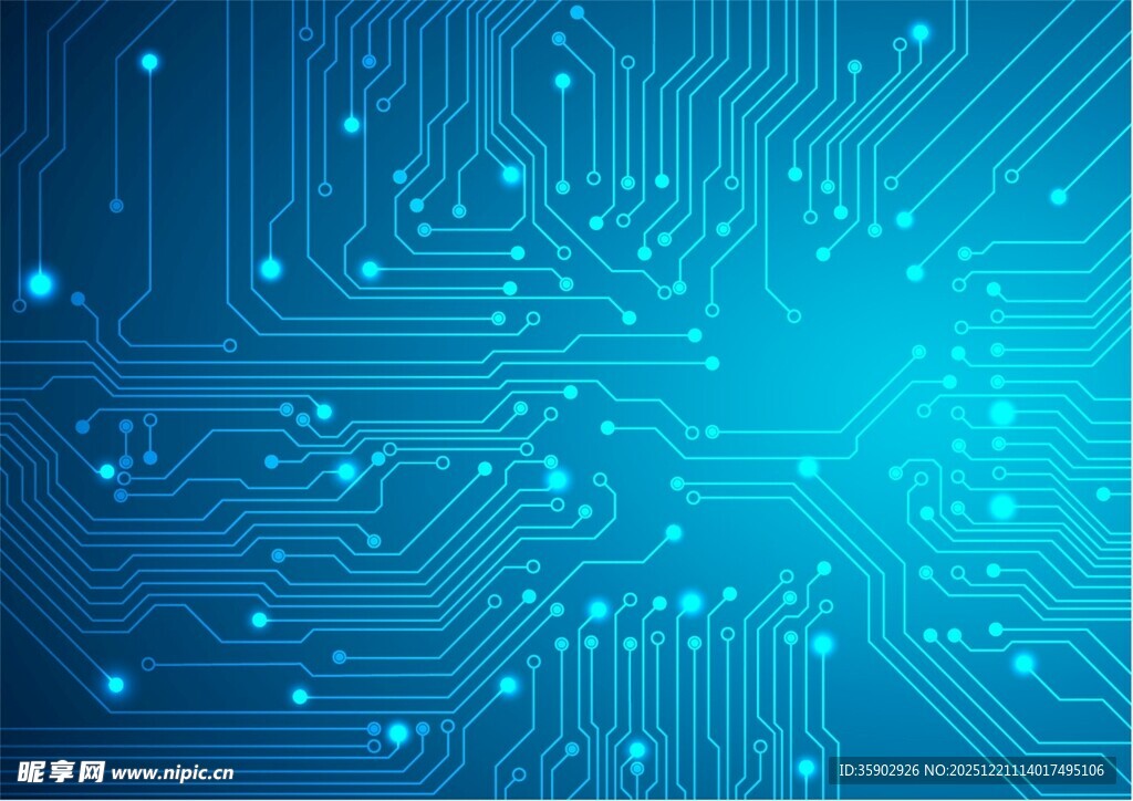 科技感蓝色电路板背景