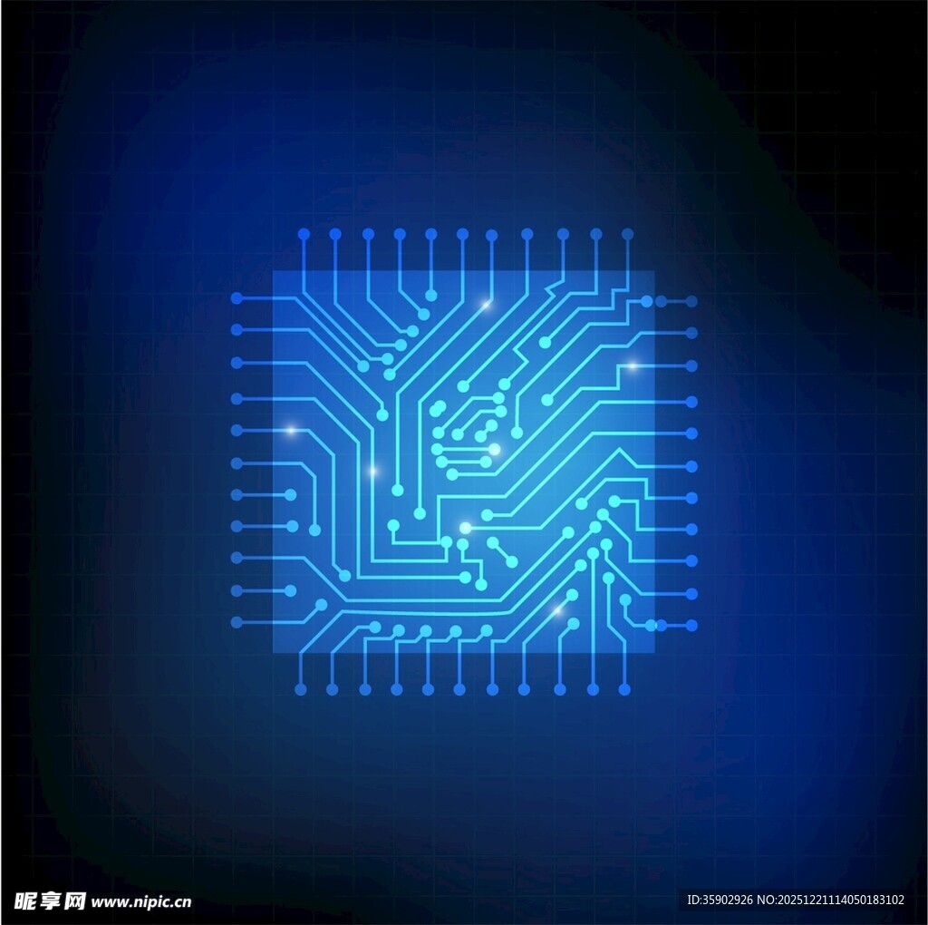 蓝色科技风电路板图案