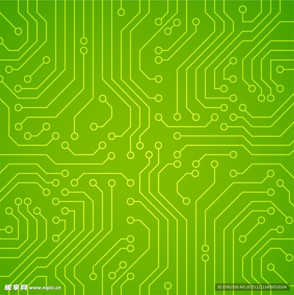 绿色电路板纹理背景图