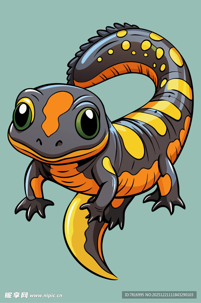 可爱卡通斑点蜥蜴形象