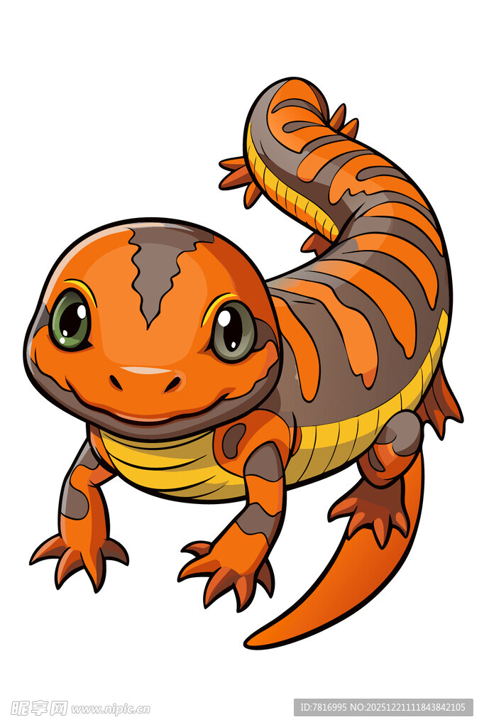 可爱卡通条纹小蜥蜴