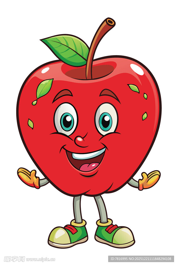 可爱卡通红苹果拟人形象
