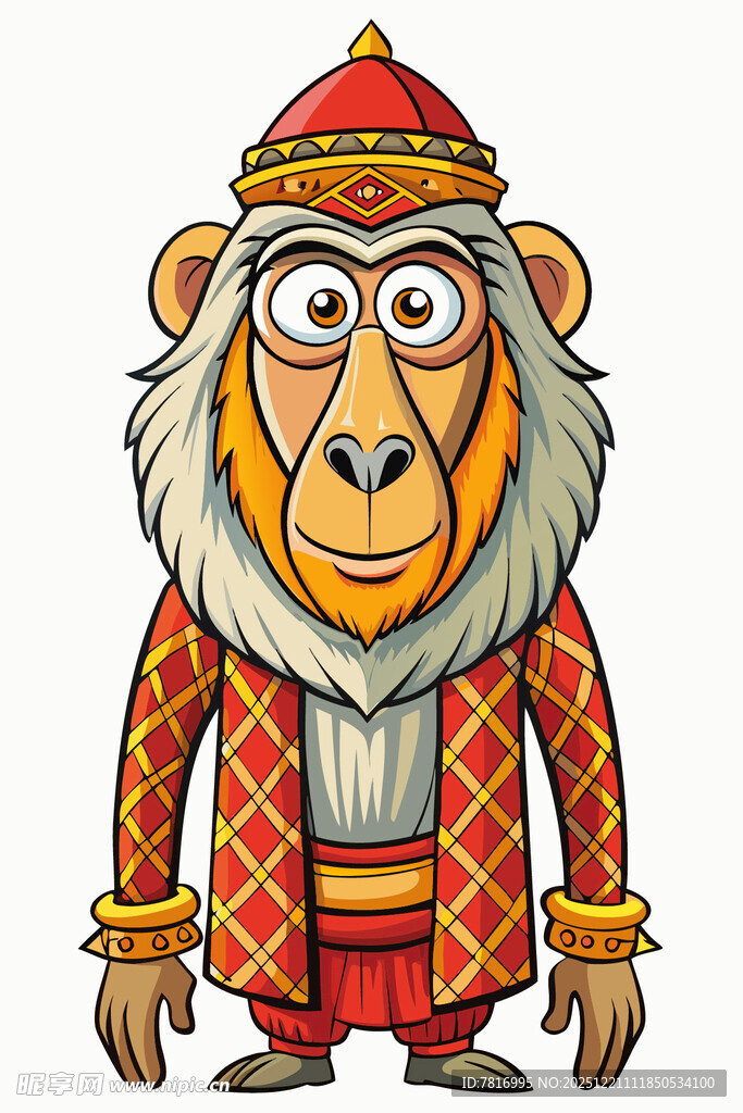 穿着传统服饰的猴子