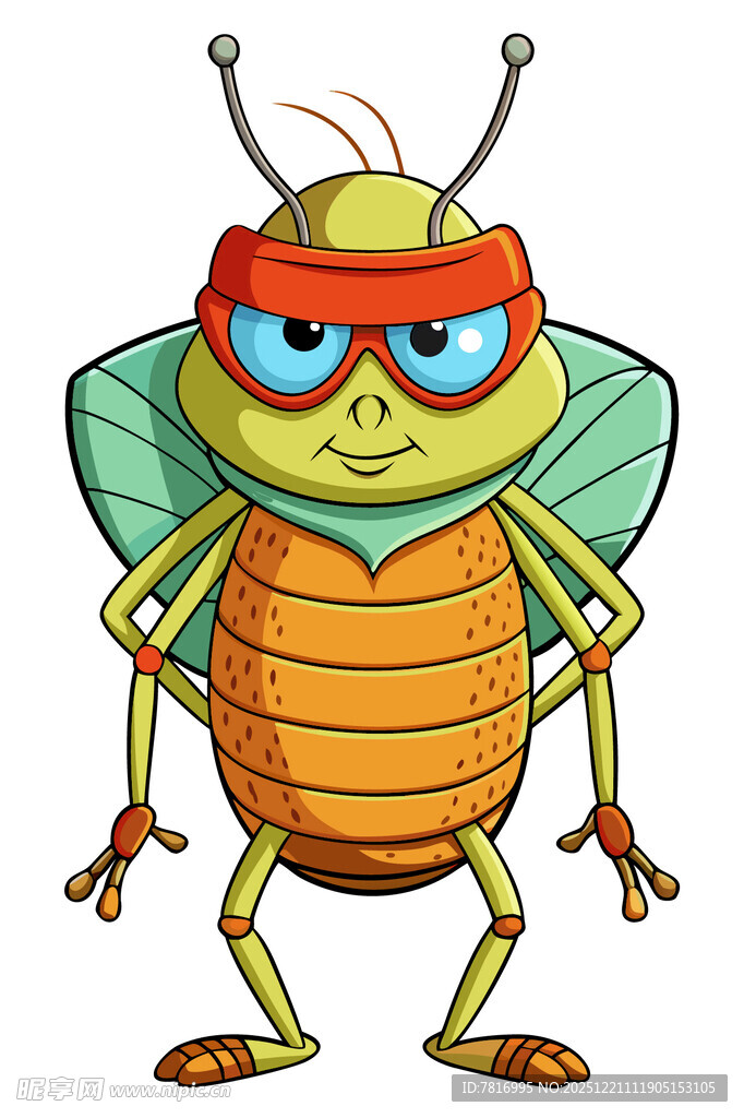 卡通昆虫形象酷炫装扮