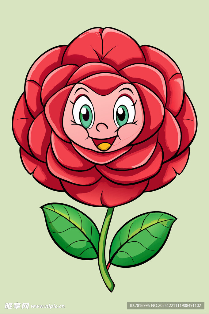 可爱笑脸红玫瑰