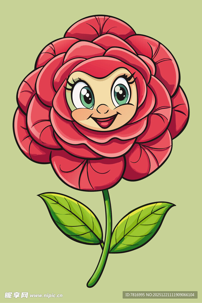 可爱拟人化红玫瑰