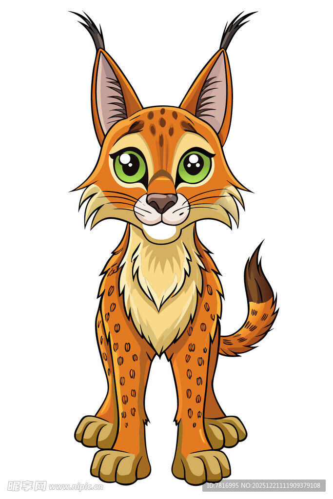 可爱卡通猞猁形象