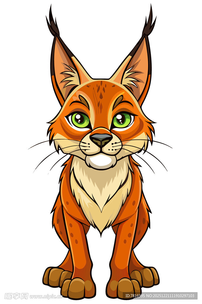 可爱卡通猞猁形象