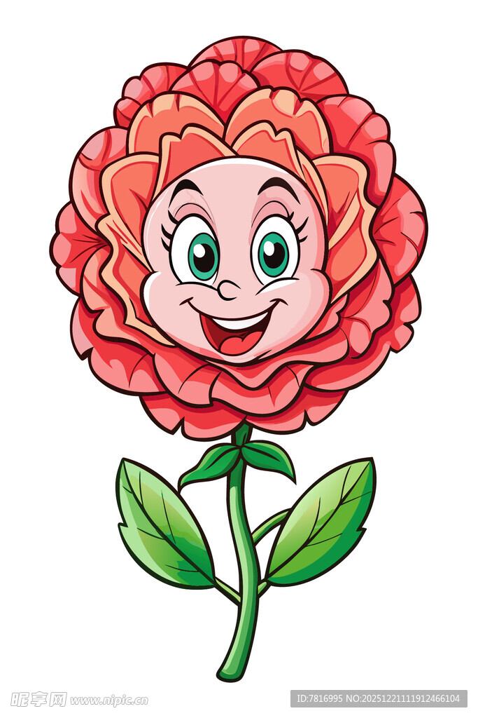 笑脸红花卡通形象