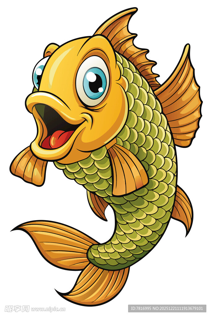 可爱卡通金鱼形象