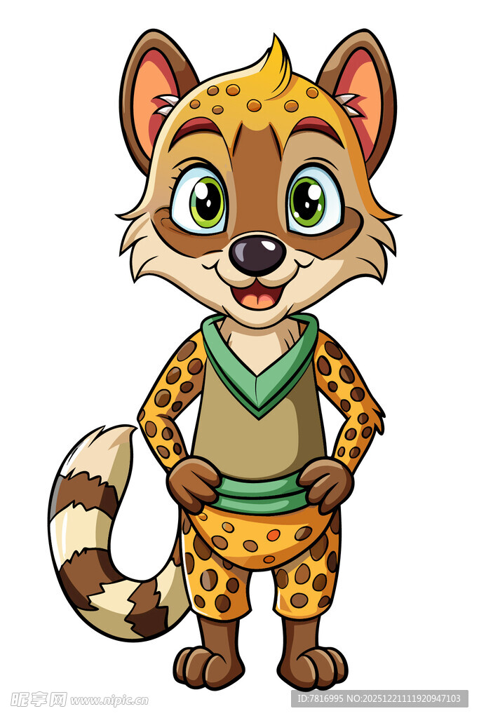 可爱豹纹小动物卡通形象