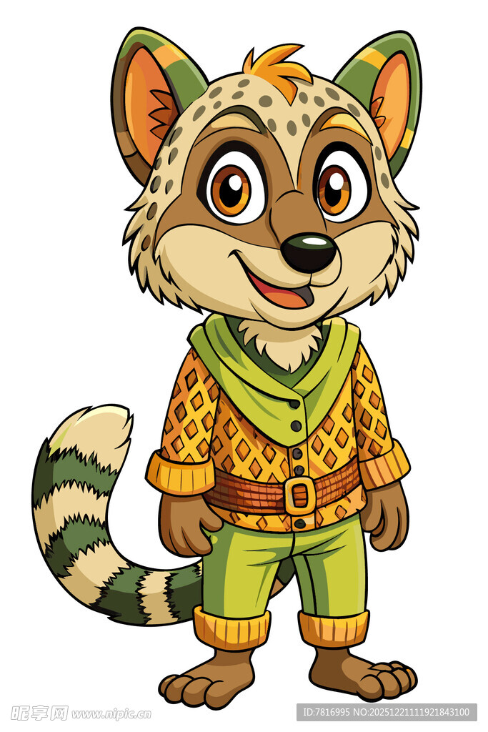 穿着服饰的可爱小松鼠