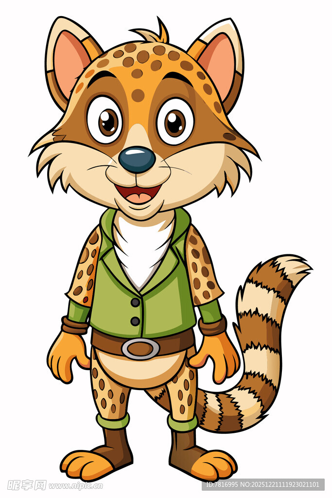 卡通豹纹装小豹形象
