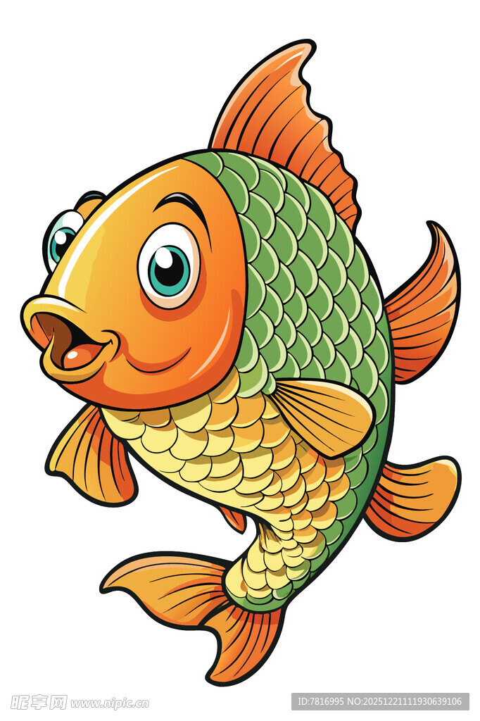 可爱卡通金鱼形象