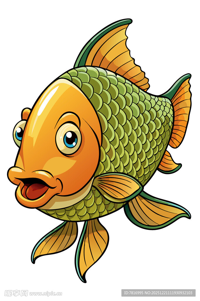 可爱卡通金鱼形象