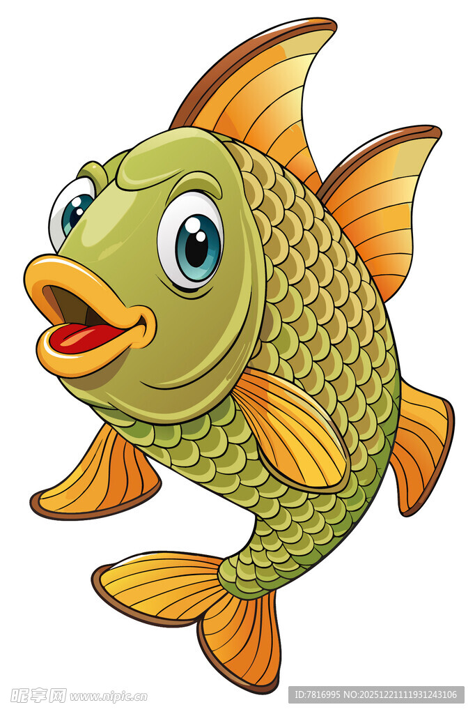 可爱卡通金鱼形象