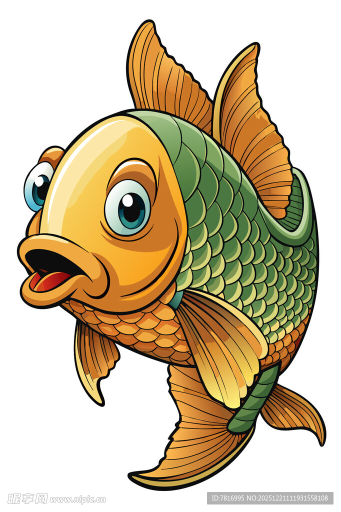 可爱卡通金鱼形象