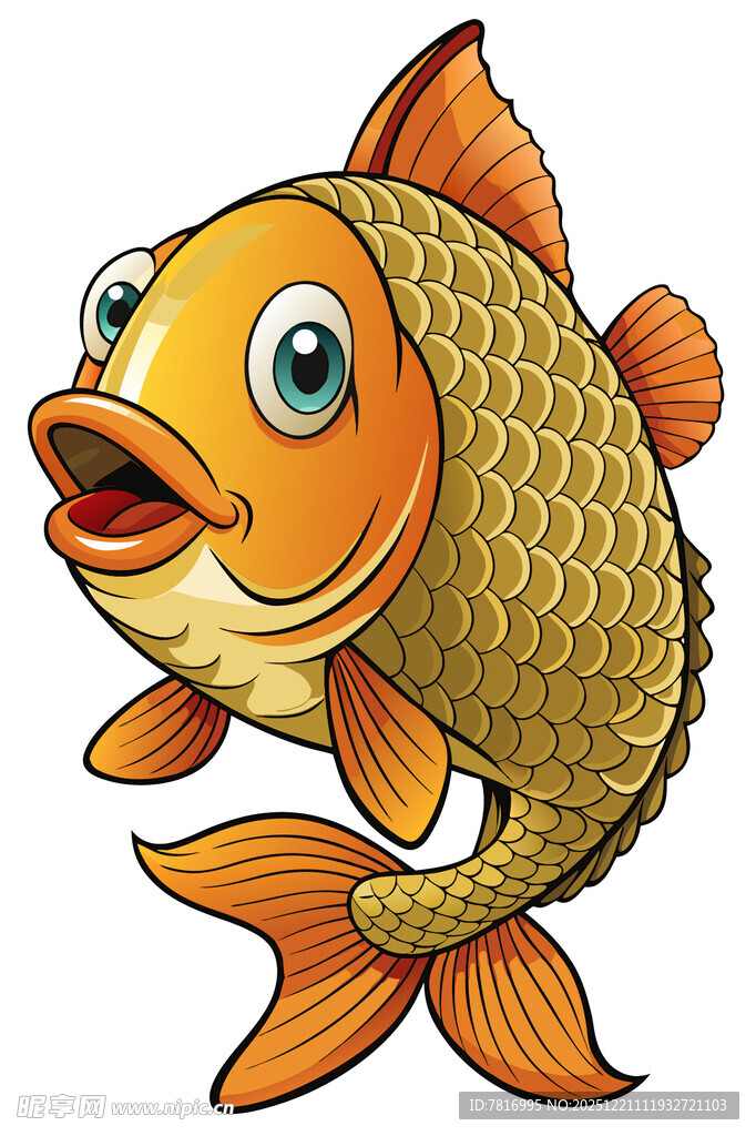 可爱卡通金鱼形象