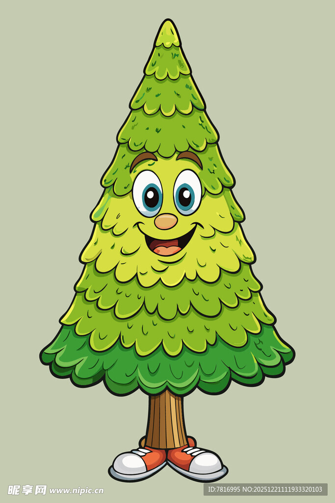 可爱卡通圣诞树形象