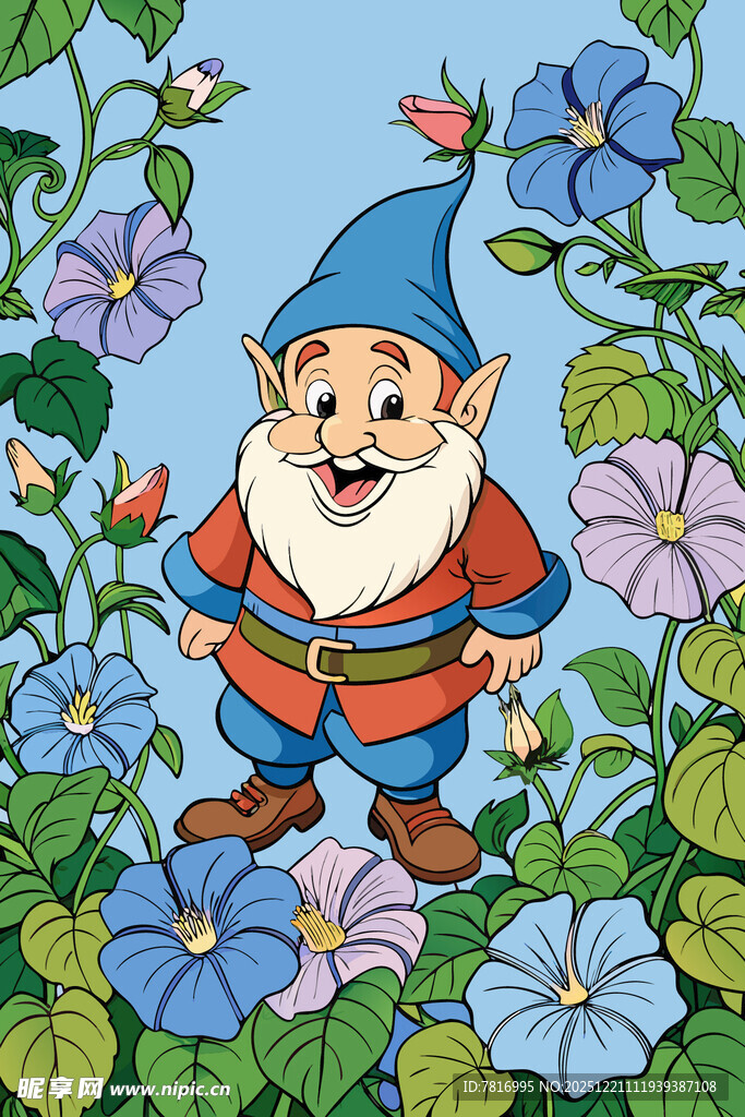 花园中的快乐小矮人