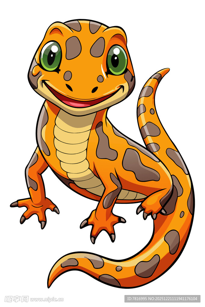 可爱卡通壁虎形象