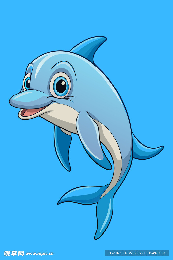可爱卡通海豚