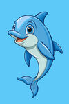 可爱卡通海豚