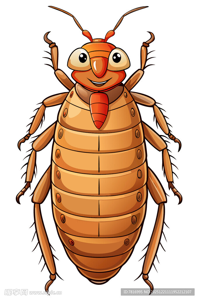 可爱卡通蟑螂形象展示