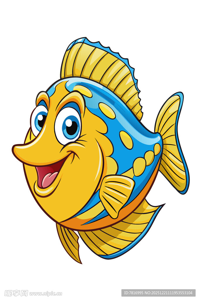 可爱彩色卡通小鱼