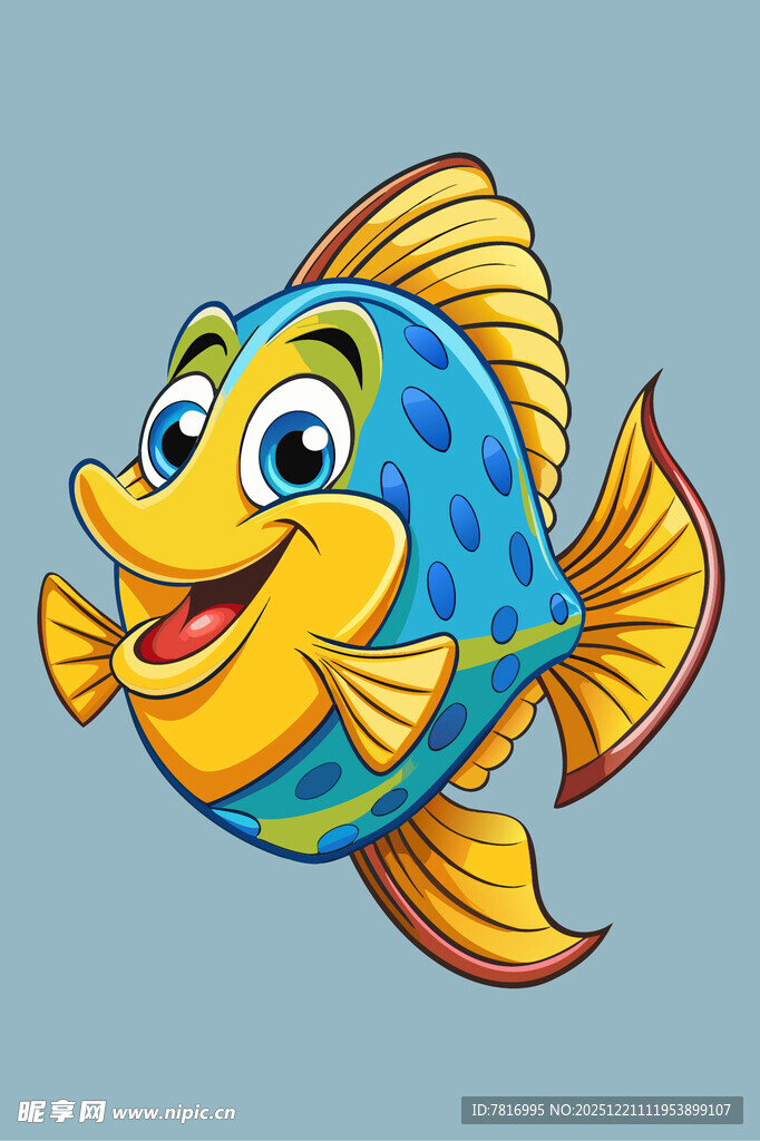 可爱彩色卡通小鱼形象