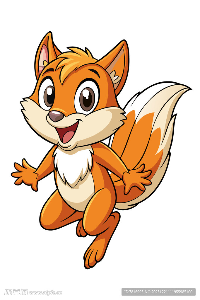 跳跃的可爱小狐狸