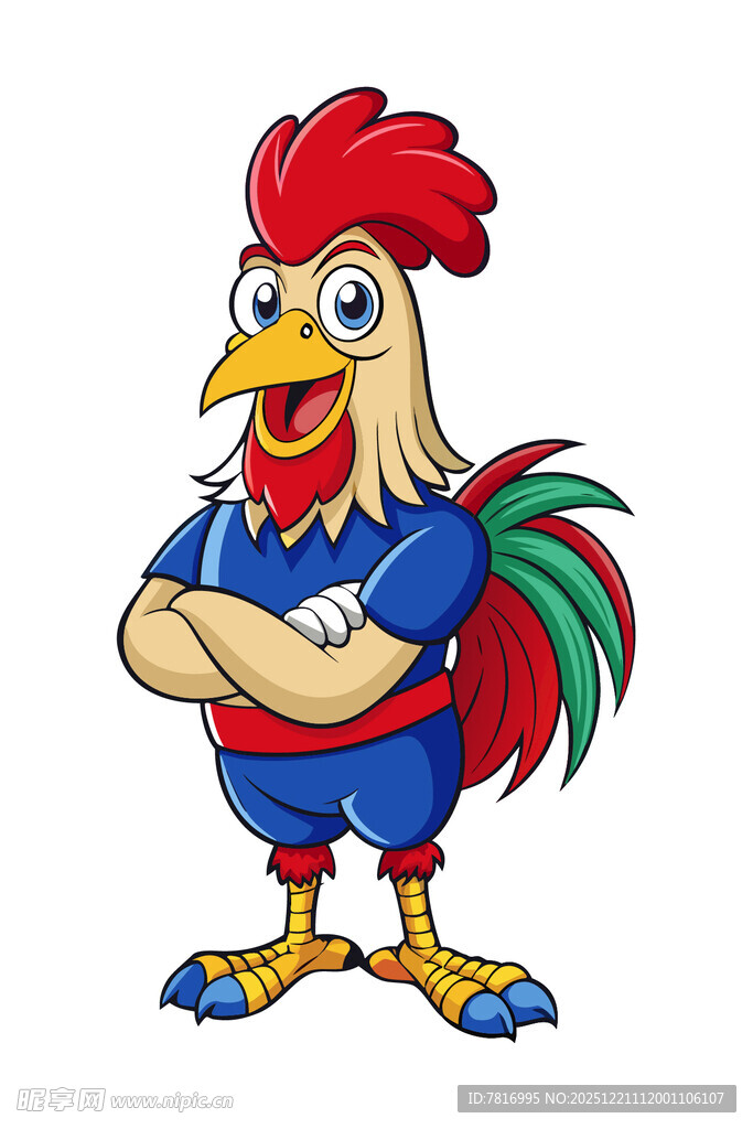 卡通公鸡穿球衣