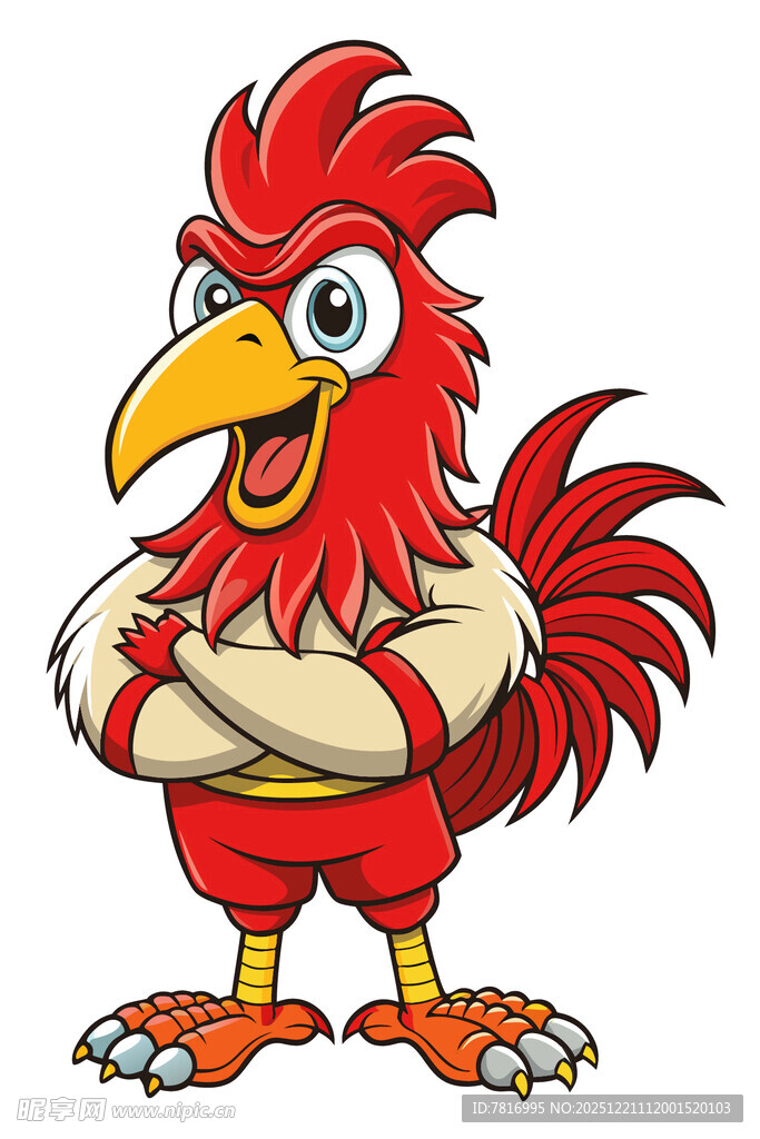 卡通红公鸡形象