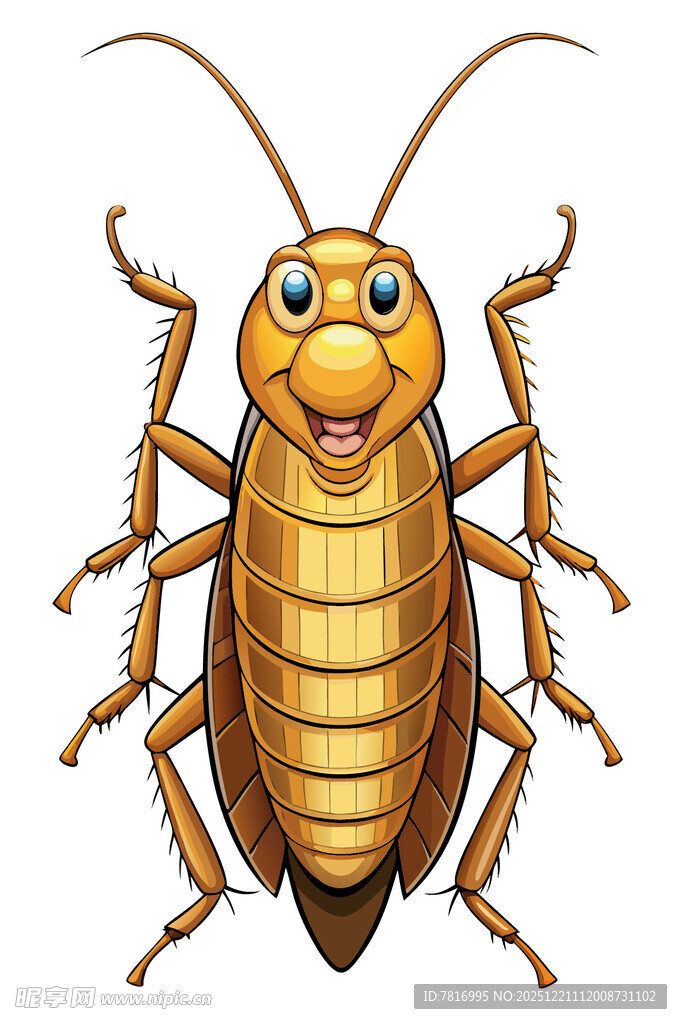 可爱拟人化蟑螂卡通形象