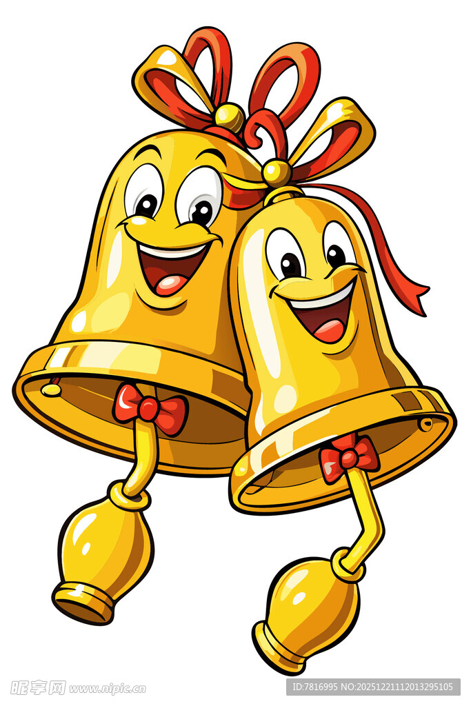 可爱笑脸铃铛装饰图案