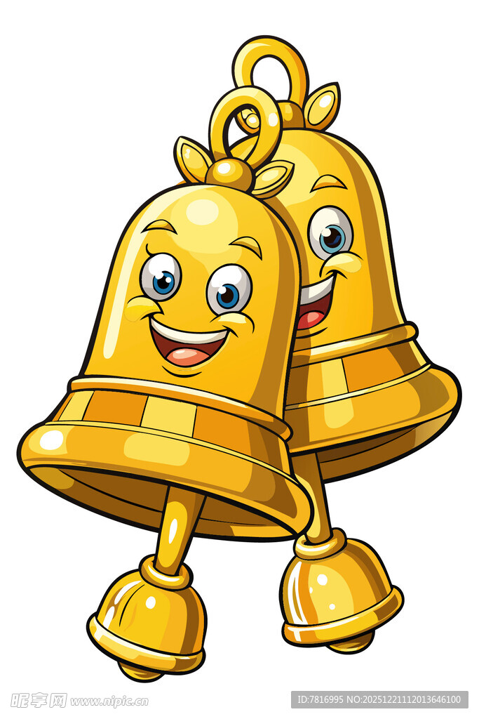 可爱笑脸金色铃铛