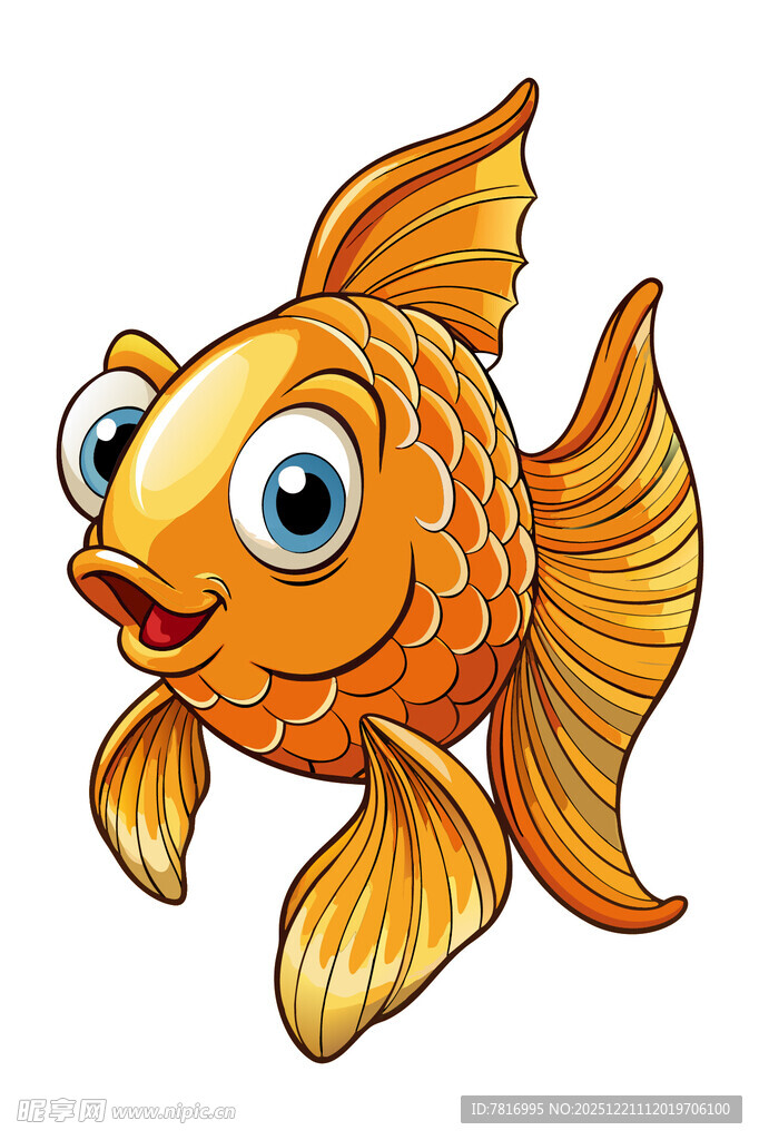 可爱卡通金鱼形象