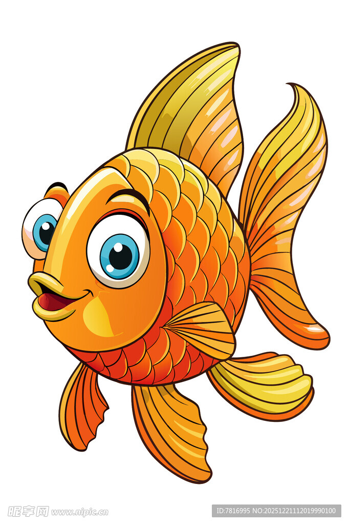 可爱卡通金鱼形象
