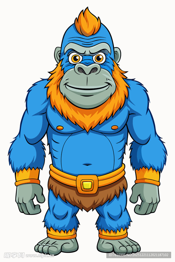 蓝色猩猩卡通形象