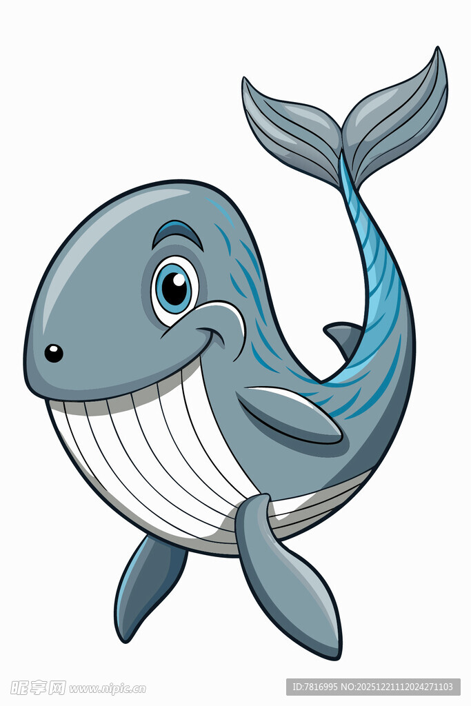 可爱卡通小鲸鱼